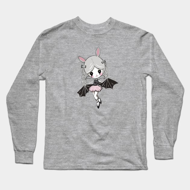 Cute vampire bat girl Long Sleeve T-Shirt by mapetitepoupee